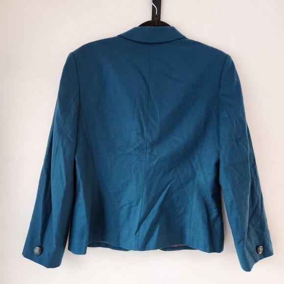VTG Pendleton 100% Virgin Wool Teal Blazer Jacket Made in USA Women's 12 - Picture 2 of 6